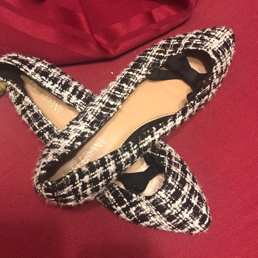 Lane Bryant flats with sparkle  and adorable bow